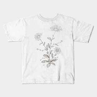 Daisy Plant Pencil Sketch Kids T-Shirt